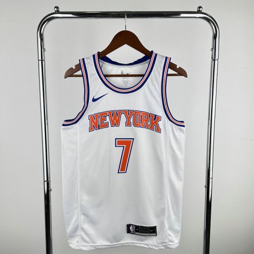 Maillot de Basket #7 Anthony Knicks 19-20 statement Blanc Imprimé